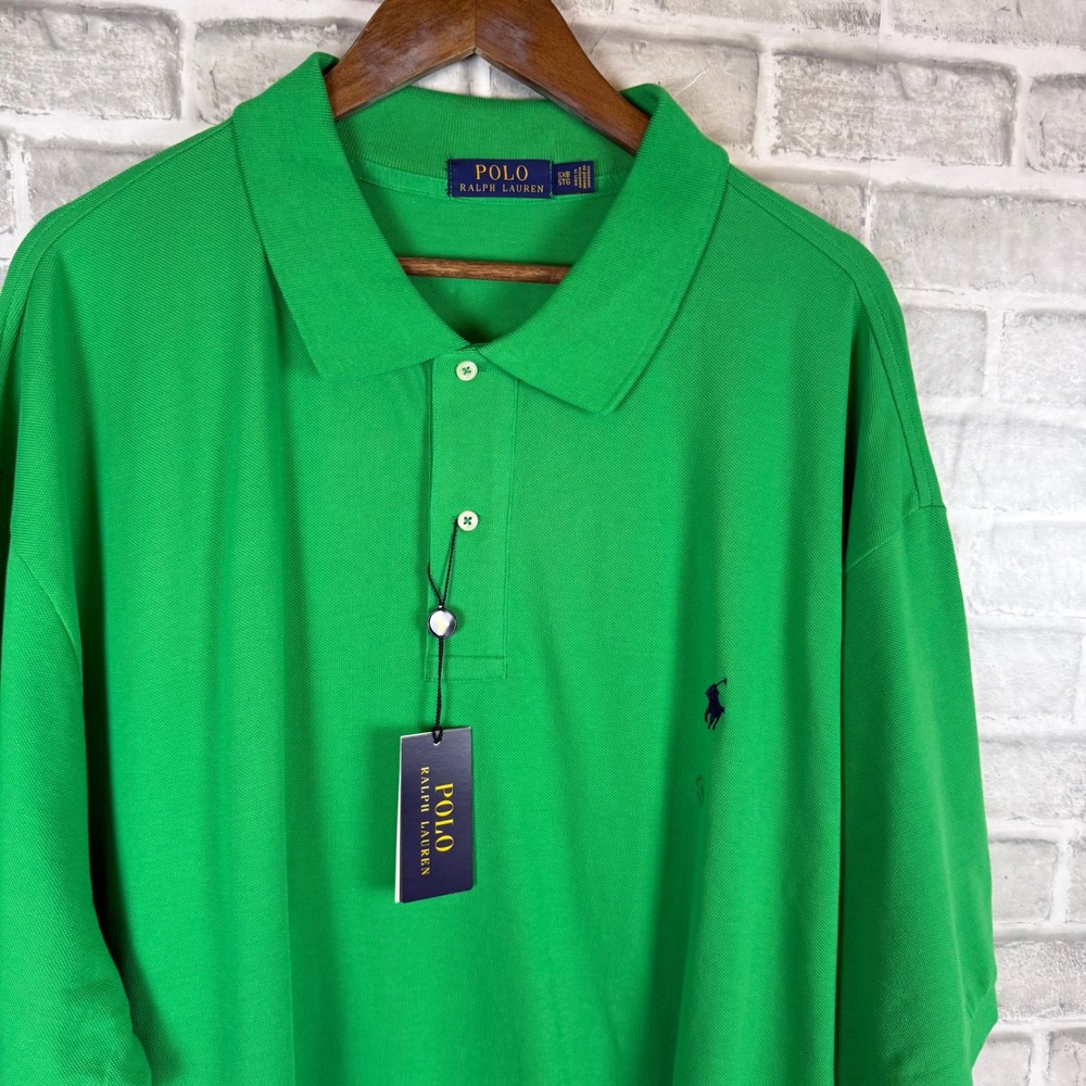 Polo Ralph Lauren Mens Green Cotton Pique Short Sleeve Polo Shirt 5XB NWT